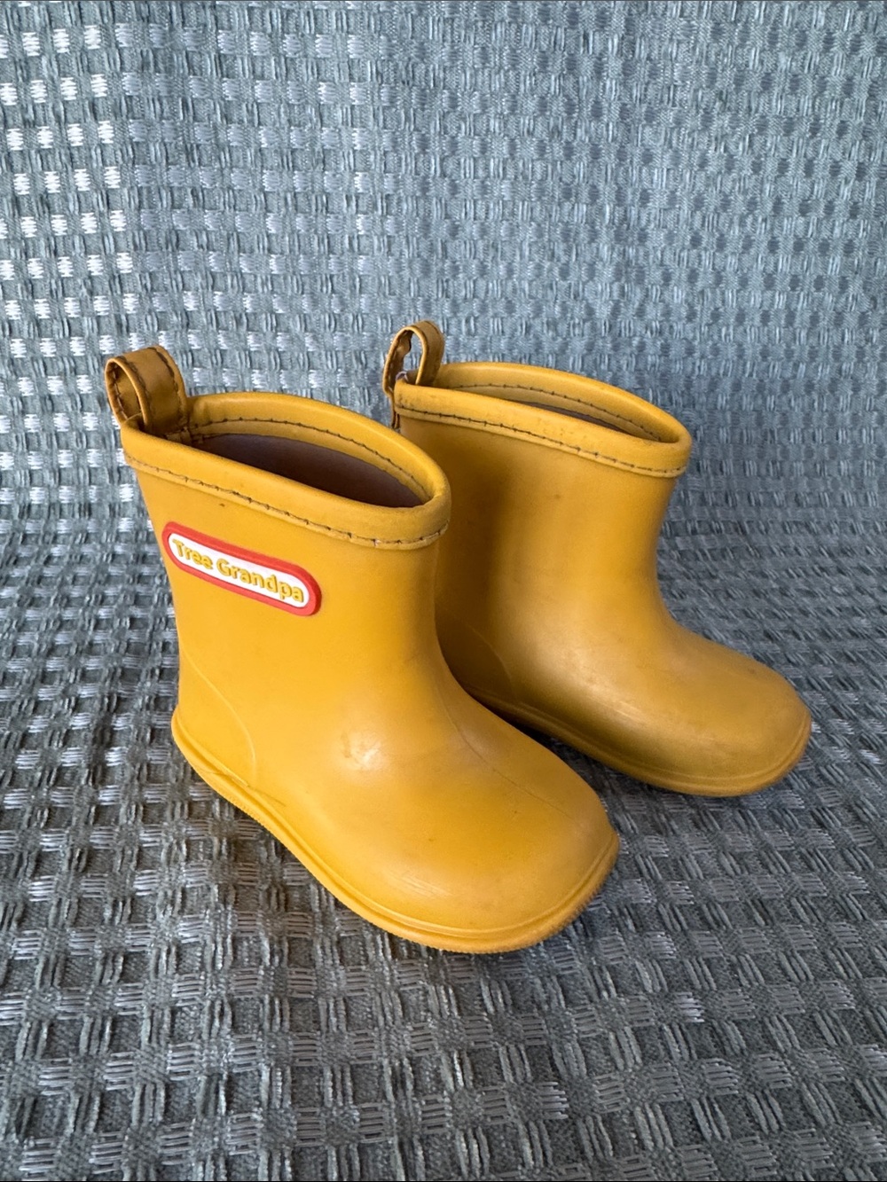 Tree Grandpa Toddler Yellow Rain Boots Size 13 Waterproof Easy On Size 13